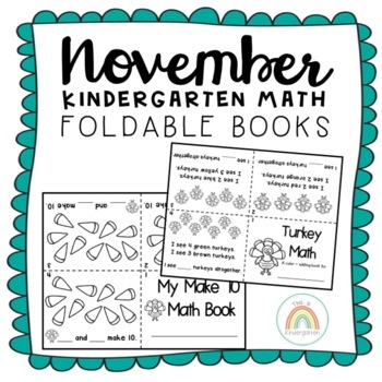 Preview of November Kindergarten Math Foldable Books