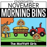 November Kindergarten Morning Tubs / Bins (Morning Work) | Fall