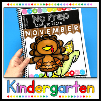Preview of November Kindergarten Worksheets - Thanksgiving - Turkey Activities - No prep