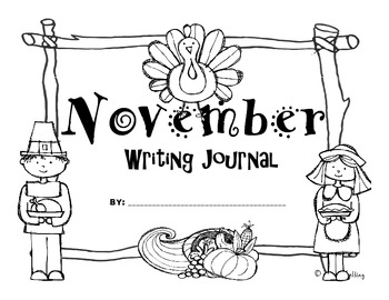 November Kindergarten Writing Prompts and Journal (Common Core Aligned)