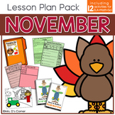 November Lesson Plan Pack | 12 Activities for Math, ELA, +