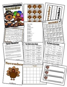 November Lessons Preschool Pre-K Kindergarten Curriculum BUNDLE S2