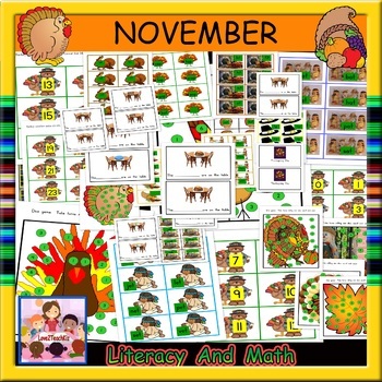 Preview of November - Literacy And Math Centers