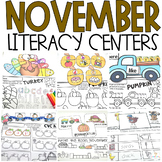 November Literacy Centers for Kindergarten Thanksgiving Ac