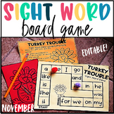 Editable Sight Words Game- Thanksgiving Centers