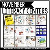 November Literacy Centers for Kindergarten
