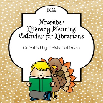 Preview of November Literacy Planning Calendar for Librarians