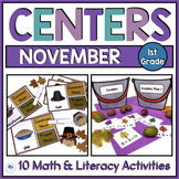 November Math And Literacy Centers For Kindergarten And Fi