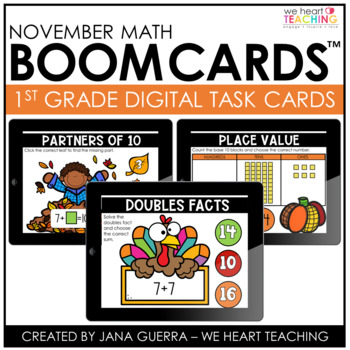 Preview of November Math Boom Cards™