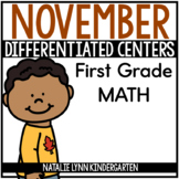 November Math Centers for 1st Grade | Differentiated Centers