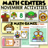 November Math Centers for 1st Grade | Thanksgiving and Fall