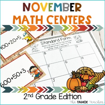 Preview of November Math Centers for 2nd Grade