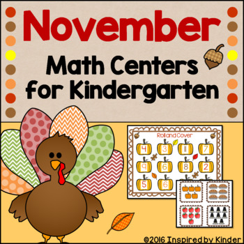 Preview of November Math Centers for Kindergarten