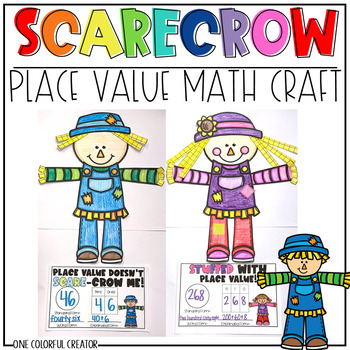 Preview of November Math Craft - Thanksgiving Fall Math Craft - Scarecrow Place Value Craft