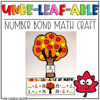 Preview of November Math Craft - Thanksgiving Fall Math Craft - Unbeleafable Math