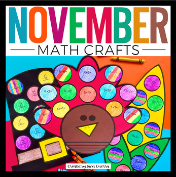 Preview of November Math Crafts | Thanksgiving Turkey Bulletin Board Activities