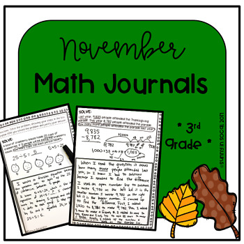 Preview of November Math Journal Error Analysis and Problem Solving 3rd Grade