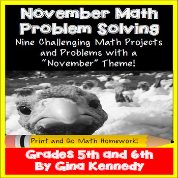 Preview of November Math Problem Solving Projects for Upper Elementary Students