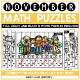 November and Thanksgiving Math Puzzles - Math Games