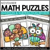 November Math Puzzles | Thanksgiving Math Activities