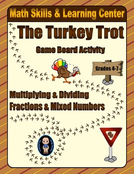 Preview of Thanksgiving Math Skills & Learning Center (Multiply & Divide Fractions)