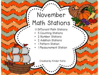 Preview of November Math Stations