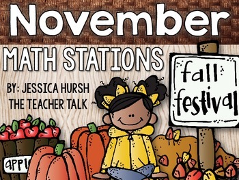 Preview of November Math Stations - 3rd Grade