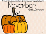 November Math Stations - Bundle