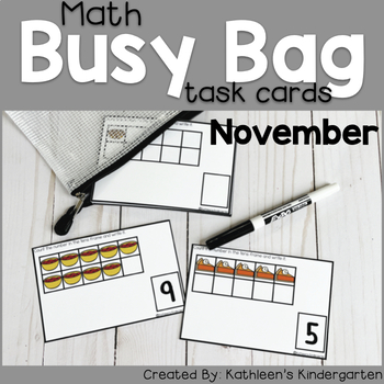 Preview of November Math Task Cards