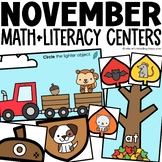 November Math and Literacy Centers Kindergarten Literacy Centers