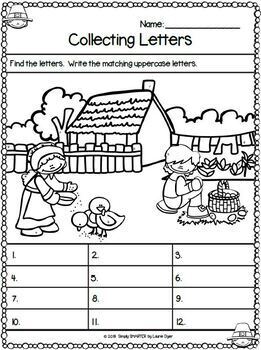 November Math and Literacy Printables and Activities For Kindergarten