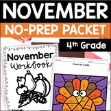November Math and Reading Packet | 4th Grade Thanksgiving 
