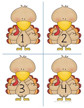 November Turkeys - Missing Number by TLC Kindergarten | TpT