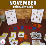 November Fall Activities Montessori Monthly Pack | Autumn