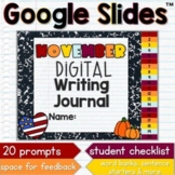 November Monthly Writing Prompts Journal Prompts Google Sl