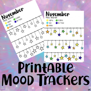 November Mood Trackers For Younger Grades by Positively Bright | TPT