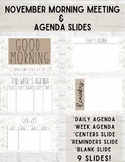 November Morning Meeting/Agenda Slides | POWER POINT