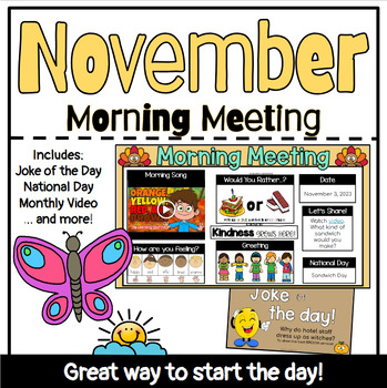 Preview of November Morning Meeting & SEL Check-In | Digital