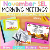 November Morning Meeting Slides - Activities, Question, Gr
