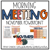 November Morning Meeting and Calendar for Lower Elementary