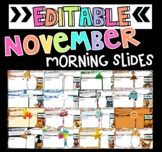 November Morning Slides 20 Different Themes * EDITABLE * GOOGLE