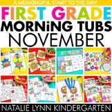 November Morning Tubs for 1st Grade | First Grade Morning 