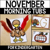 November Morning Tubs for Kindergarten