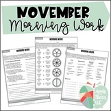 November Morning Work | For Upper Elementary | ELA and Mat