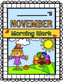 November Morning Work Packet | 1st Grade (No Prep!)