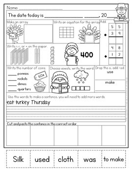 November Morning Work {2nd Grade} by Searching For Silver | TpT