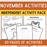 November Early Finishers Independent Activities | Elementa