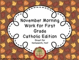 November Morning Work for First Grade Catholic Edition