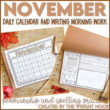 Preview of November Morning Work for Kindergarten