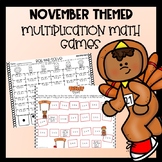 November Multiplication Games: Turkey Trot Thanksgiving Themed